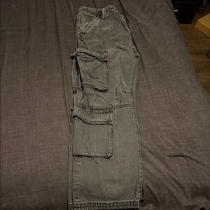 PacSun Men's Dark Gray Cargo Jeans